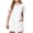 White, variant on Girls Eyelet A-Line Dress with Pockets Short Sleeve Casual Summer Breathable Knit Dress Light Blue,Size 7-8 T