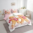 thumbnail image 3 of Castle Fairy Gingerbread Man Girl 7-Piece Twin Bedding Sets,Merry Christmas Bedding Comforter Set,Festival Xmas Breathable Sheet Sets,Super Cozy Room Decor, 3 of 8