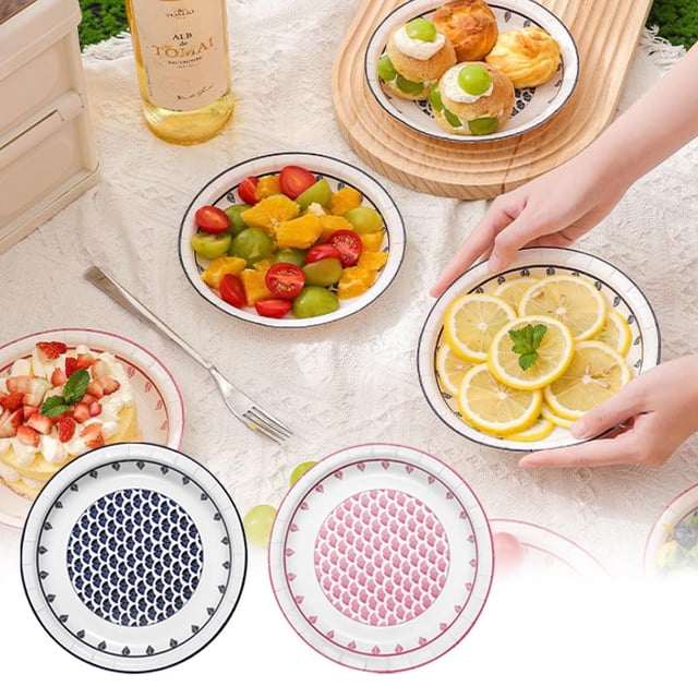 Disposable Paper Plates | 10-Pack Round Dinner Plates | Waterproof & Oil-Proof Coated | Thickened Heavy-Duty Paper Tableware for Parties & Picnics