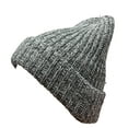 thumbnail image 3 of COUVER Unisex Blaze Chunky Cuffed Knit Roll Up Beanie Cap - 12'' 100% Acrylic Hat, Grey/ White Speckled, One Size, 1 Piece, 3 of 8