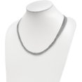 thumbnail image 4 of Sterling Silver Rhodium-plated Multi-strand Necklace - 18"- Made In Italy Chain, 4 of 8