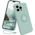 thumbnail image 1 of Étui pour iPhone 14/Plus/Pro/Pro Max (2022 Sorti), Étui en Silicone avec Anneau Support Rotatif à 360°, 1 of 5