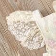 thumbnail image 4 of IBTOM CASTLE Baby Girls Lace Bodysuit Boho Clothes 1st Birthday Cake Smash Outfit Newborn Photography Outfits Summer Sunsuit 3-6 Months Apricot + Pink Flower, 4 of 8