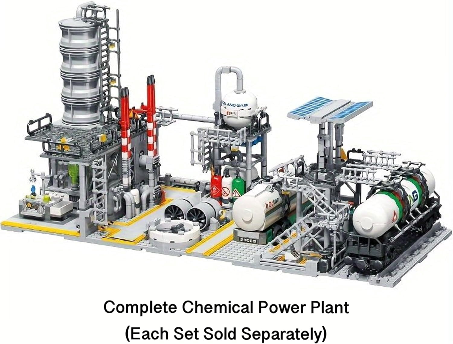 Remocguys LNG Gas Storage Plant Building Set Compatible with Lego Industrial Model Desktop Decor for Adult 704pcs