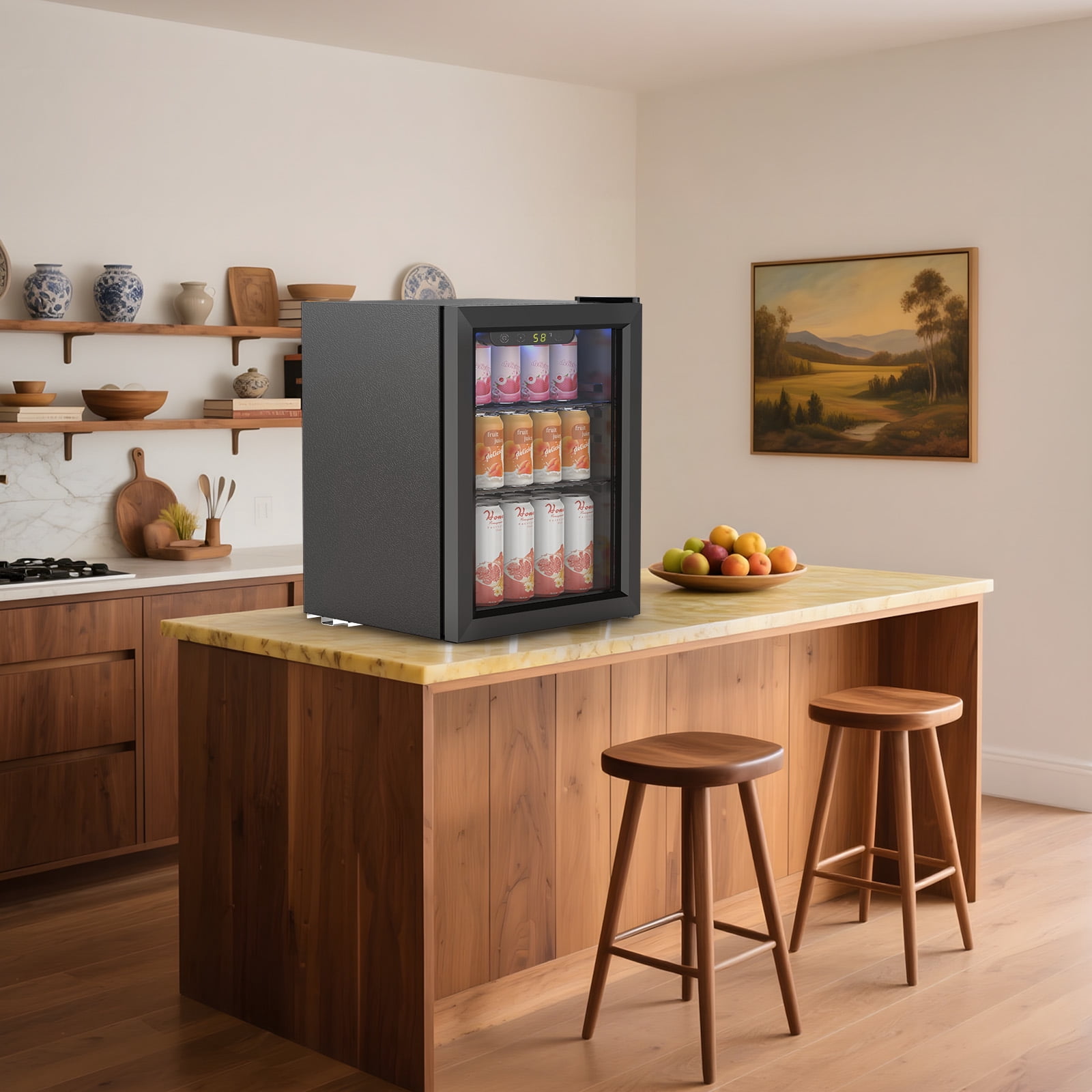 KNDKO 16 Bottle 68 Can Beverage Refrigerator - 1.7 Cu.Ft. Mini Fridge Cooler, Wine Cooler for Home/Office