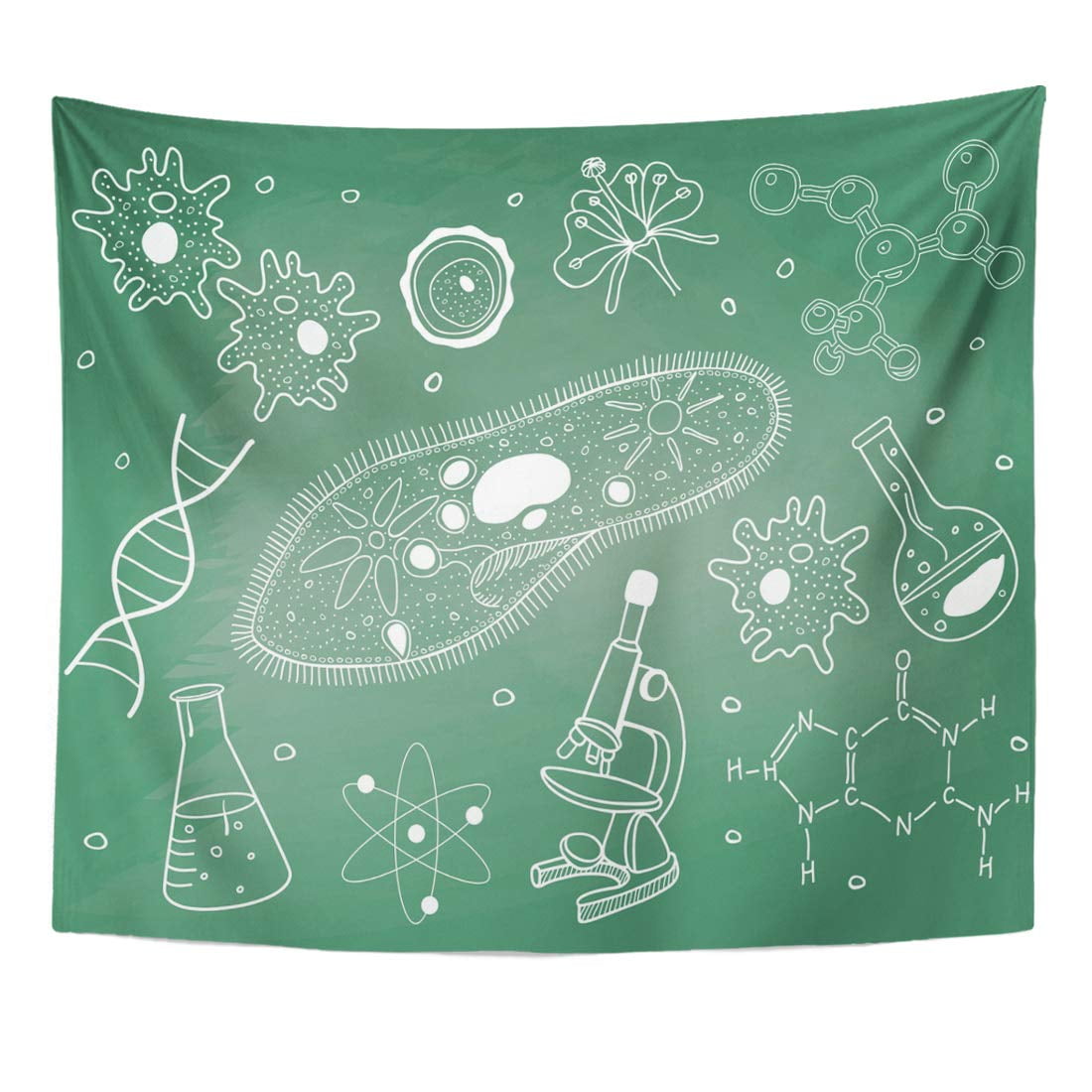 JSDART Atom Bacteria Biology Sketches on School Board DNA Biochemistry Wall Art Hanging Tapestry Home Decor for Living Room Bedroom Dorm 51x60 inch Walmart