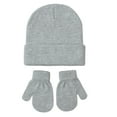 thumbnail image 2 of Newborn Hats and Mittens,Ribbed Preemie Baby Girl Turban Beanie Cap No Scratch Gloves Hospital Girls Winter Hat, 2 of 7