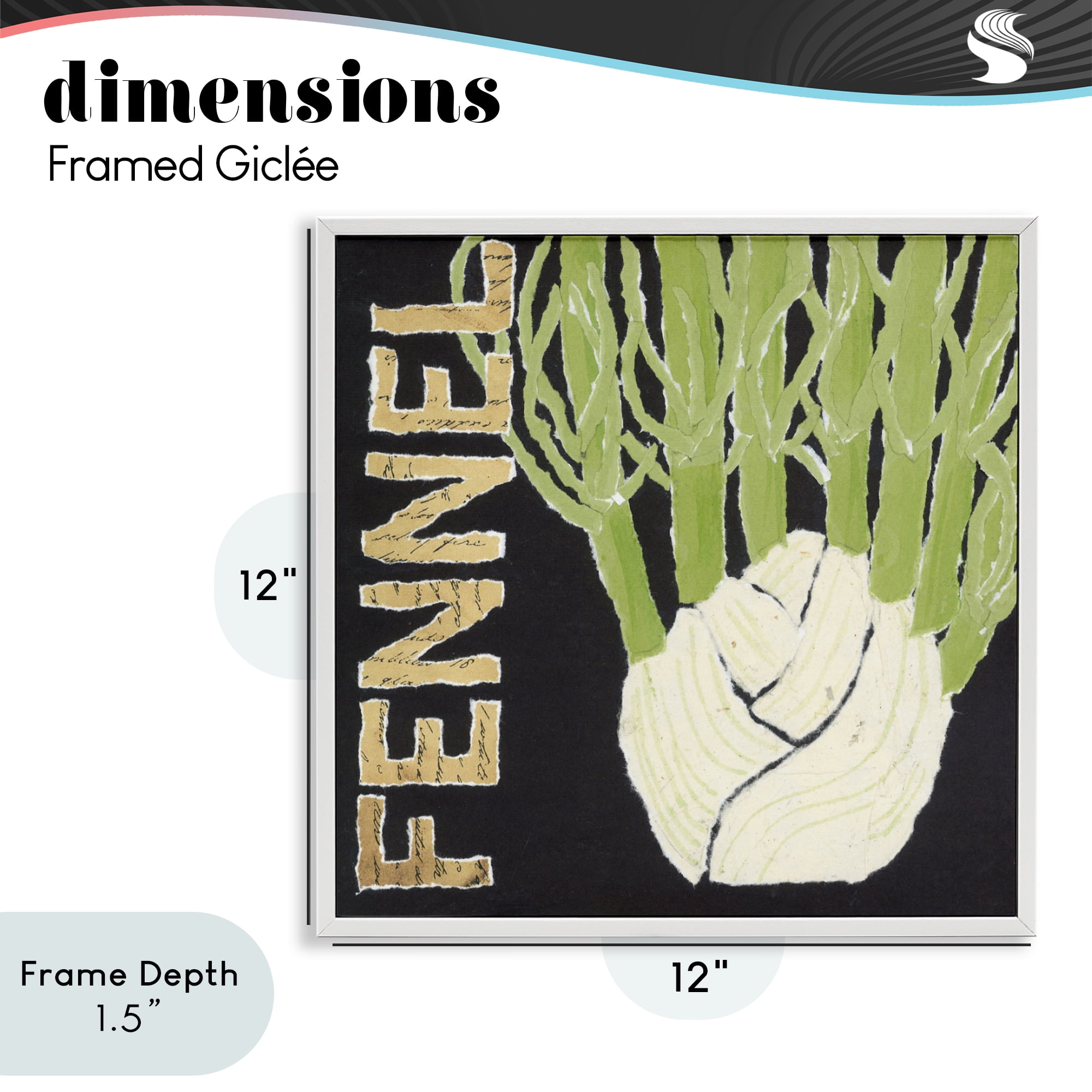 Stupell Industries Fennel Root Vegetable White Framed Giclee Art, design by Nancy Overton