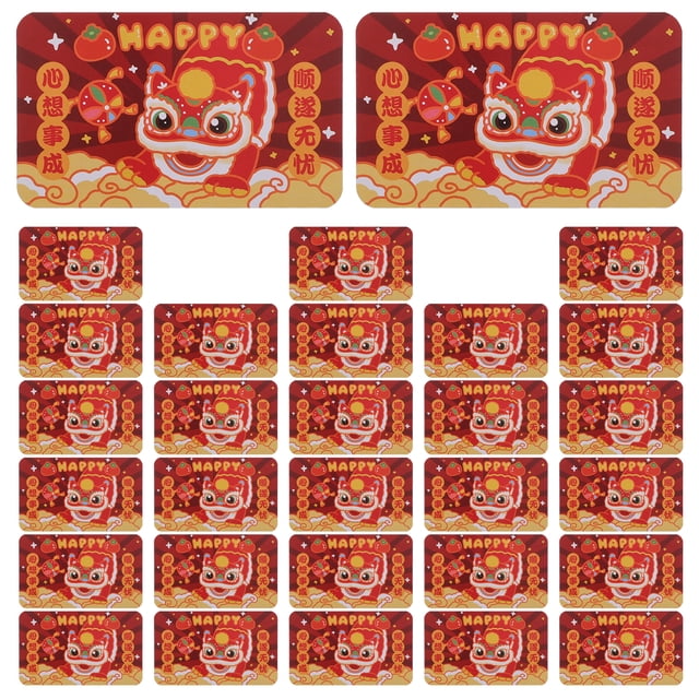 30 tarjetas rasca y gana de Año Nuevo con dibujos animados para niños Regalo novedoso y divertido con elementos chinos para decoraciones de Año Nuevo Lunar y recuerdos de fiesta