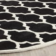 thumbnail image 3 of SAFAVIEH Chatham Freddy Geometric Wool Area Rug, Black/Ivory, 7' x 7' Round, 3 of 8