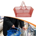 thumbnail image 6 of Shopping Basket Iron Grocery Carry Tote Large Capacity Metal Construction for Supermarket Retail Store Use, 6 of 9