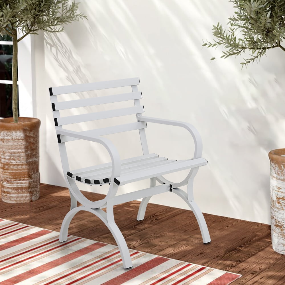 MF Studio Garden Bench Metal Garden Bench Slat Single Chair with