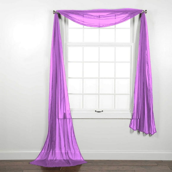 Decotex Rideau de Fenêtre en Voile Transparent Élégant Panneau de Traitement Ou Foulard Cantonnière en une Variété de Couleurs (1 Foulard 37 Pouces X 216 Pouces, Lilas)