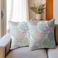 thumbnail image 5 of Nautical Coastal Throw Pillow Covers 16x16 Inch Summer Beach Theme Outdoor Pillow Covers Set of 2 Ocean Seashell Coral Starfish Pillow Cases Cotton Linen Cushion Covers for Couch Bed Sofa Home Decor, 5 of 6