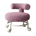 thumbnail image 2 of Rolling Stool with Backrest Low Rolling Seat Stepstool Shoe Stool Heavy Duty Stable Padded Seat Low Stool with Wheels for Living Room Sturdy Violet, 2 of 8