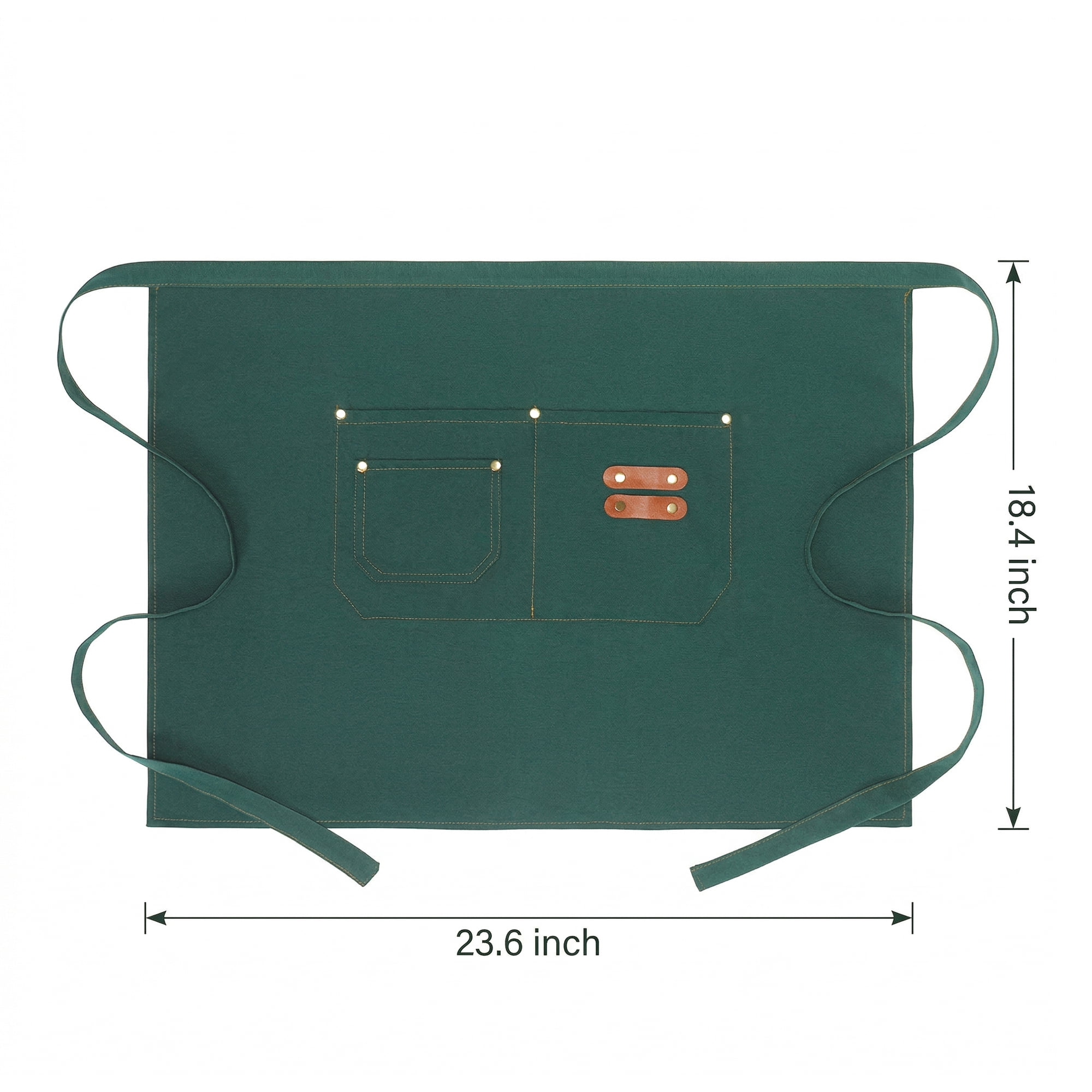 Unique Bargains Water-resistant Kitchen Apron with Pockets for Home and Kitchen Green