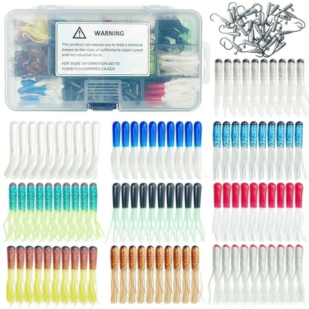 FREE FISHER Soft Tube Bait Lure Soft Lures Bait Hooks 131Pcs Crappie Jigs Octopus Jig Hooks 1.5g Jigs Head Grub Swimbaits