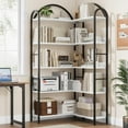 thumbnail image 2 of L-Shape Corner Bookshelf, 5-Tier Bookcase, Modern Display Shelf Book Shelves with Metal Frame, Freestanding Storage Shelves for Home Office Use, 2 of 6
