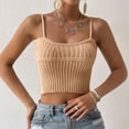 thumbnail image 2 of UYISJ Camisole for Women V Neck Sleeveless Crop Top Spaghetti Strap Ribbed Knit Tank Top, 2 of 6