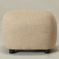 thumbnail image 2 of KINWELL 23" Wide Linen Blend Upholstered Ottoman, Textured Weave Footrest with Soft Padded Seat, Mid-Century Modern Footstool for Bedroom, Entryway or Living Room, Wheat, 2 of 12