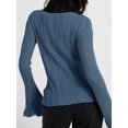 thumbnail image 6 of Womens Bell Long Sleeve Tops Going Out Knitted Pullover Sweater 2025 Fall Fashion Lightweight Winter Shirts, 6 of 6