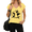 1-Yellow, variant on UNISHE Women's Wordplay Rat Graphic V-Neck Short Sleeve T-Shirt Funny Spelled Backwards Tee