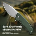 thumbnail image 4 of CIVIVI Pocket Knife Regulatron Folding Knife for Men with Flipper Opener, Liner Lock, 2.98" Nitro-V Blade Micarta Handle C23006-2, 4 of 8