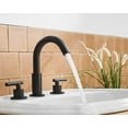 thumbnail image 6 of BWE Black Widespread Bathroom Faucet 3 Hole Modern 360 Degree Swivel Spout High Arch with Pop Up Drain with Overflow Supply Hose 8 Inch 2 Handle 3 Pieces Matte Basin Vanity Lavatory Faucets for Sink, 6 of 9