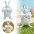 thumbnail image 1 of Powerful Muscular Rabbit Easter Home Tabletop Entrance Piece for Desktop Ornament Decorative Material Non- Water Absorbent Plaque, 1 of 5