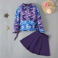 thumbnail image 2 of Swimsuit For Girls Cute Swimwear Girls Swimsuit Two Piece Long Sleeve Swimsuit Sets For Girls 3 10Years Old Purple 130/(7-8 Years), 2 of 7