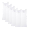 thumbnail image 2 of Camiseta Atlética Fruit of the Loom para Niño, Algodón Sustentable Blanco 6 Piezas Talla M, 2 of 4
