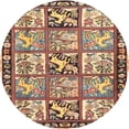 thumbnail image 1 of Ahgly Company Indoor Round Traditional Brown Red Persian Area Rugs, 4' Round, 1 of 6
