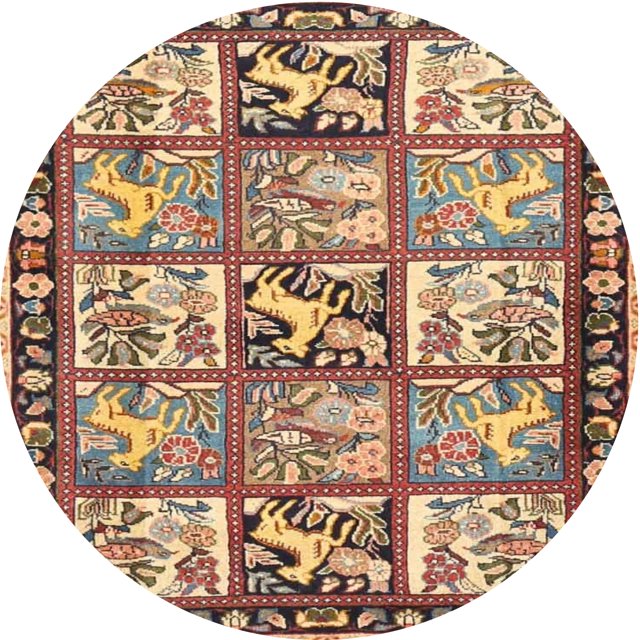 Ahgly Company Tapis d'Intérieur Lavables en Machine, Ronds Traditionnels Bruns Rouges, 4' Ronds