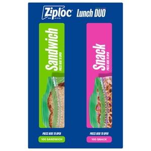 Ziploc Lunch Duo Variety Pack, 200 Count