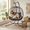 Grey, variant on DTTRA 2-Person Double Hanging Egg Chair with Stand, Oversized Wicker Hammock Swing Loveseat with Plush Cushions and Headrests for Indoor Outdoor Patio Balcony Bedroom, Grey