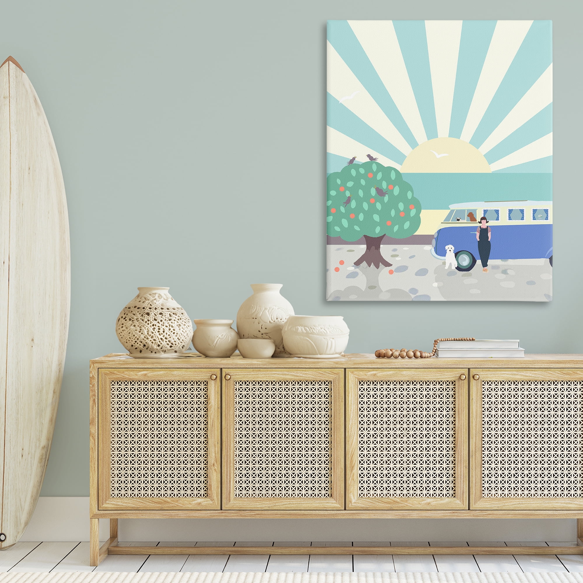 Stupell Industries Road Trip Stop Nautical & Beach Painting Wrapped Canvas Art Print Wall Art, 36 x 48