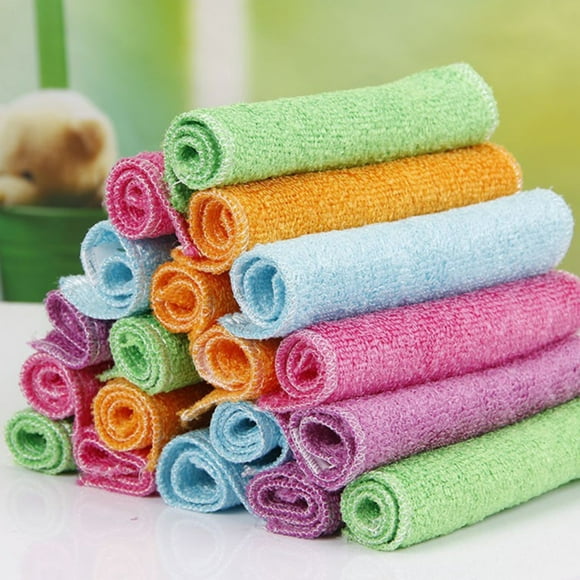 HWRETIE Herramientas de cocina Trapos reutilizables para lavar platos de cocina Paños sin olor Toallas de limpieza reutilizables Paños de cocina para lavar Colores aleatorios