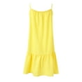 thumbnail image 6 of Sngxgn Women's Summer Long Sleeve Dress Crewneck Lace Flowy Tiered Midi Dresses(Yellow,L), 6 of 6