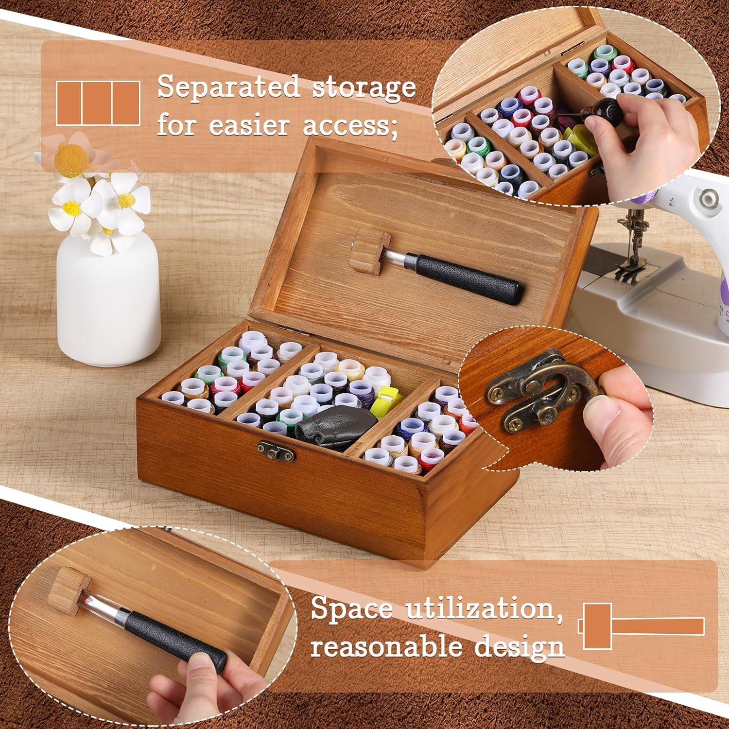Sewing Kit, Leather Sewing Kit, Upholstery Repair Kit, Leather Sewing Tools with Large-Eye Stitching Needles, Waxed Thread, Leather Stitching Kit for DIY Leather Craft