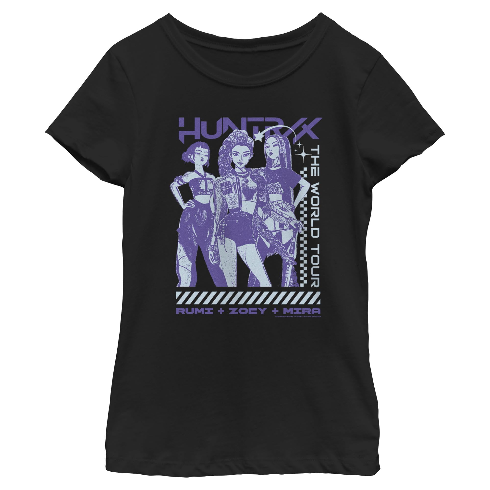 Girls KPop Demon Hunters Abby Saja Collage T Shirt - Walmart.com