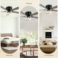 thumbnail image 3 of Bella Depot 52" Black Modern Flush Mount Ceiling Fan with Light and Remote Control 6-Speed Reversible DC Motor, 3 of 13