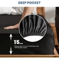 thumbnail image 6 of Simple Deluxe Queen Bed Sheets Set, 4 Piece Microfiber Lightweight Bedding Set, 15" Deep Pocket, Breathable & Cooling Sheets, Fade Resistant & Shrinkage, Hotel Luxury, Black, 6 of 7