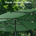 thumbnail image 4 of Alpha Joy 13x6.5ft Double-Sided Extra Large Outdoor Patio Market Rectangle Umbrella with Crank Handle, Mint, 4 of 6