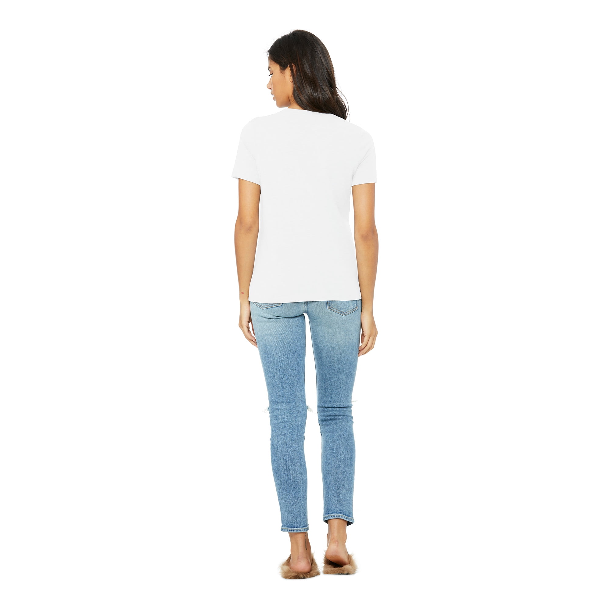 BELLA+CANVAS Women's Relaxed Crew Neck T-Shirt for Crafting, White, XXLarge