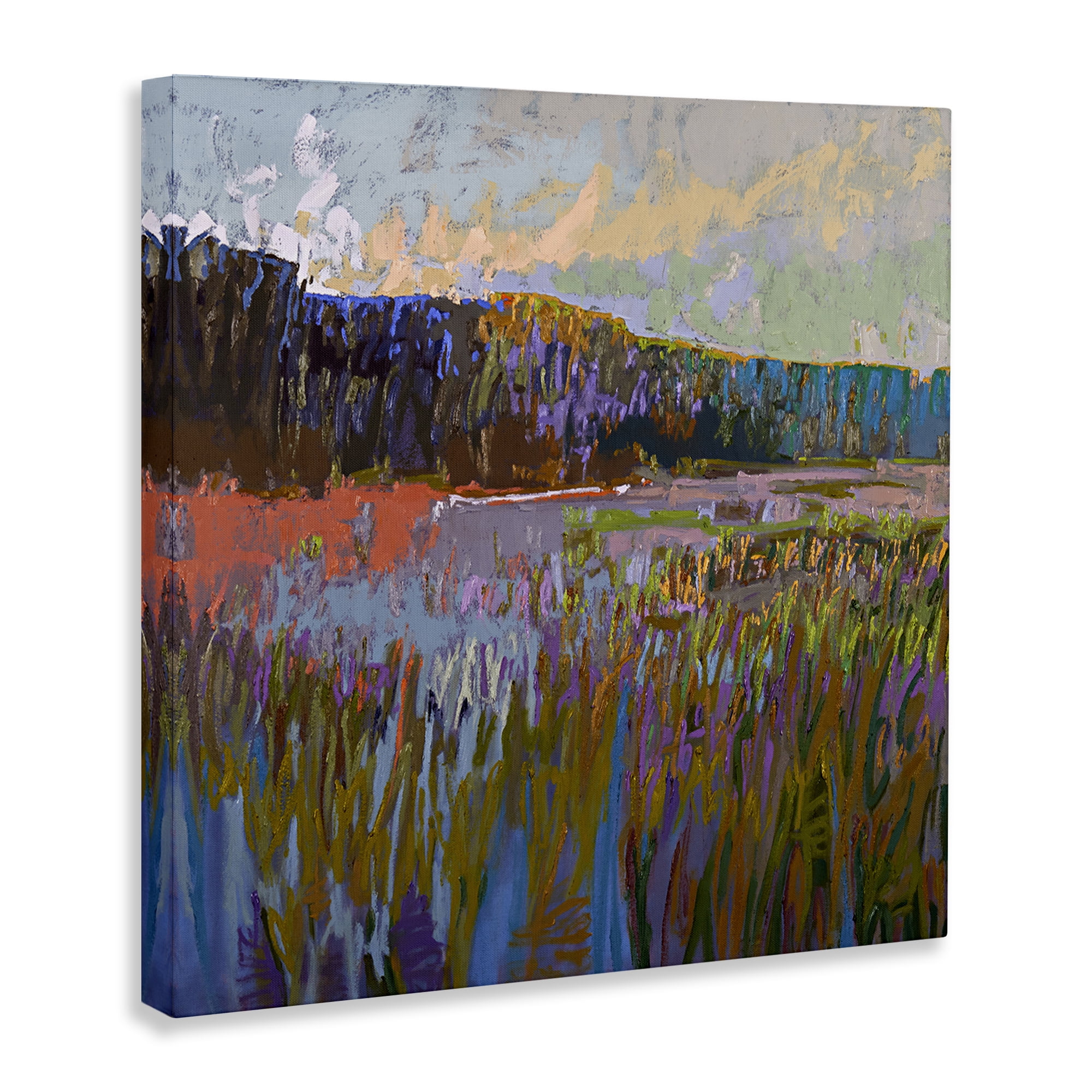 Stupell Industries Streaked Abstract Landscape Landscape & Nature Painting Wrapped Canvas Art Print Wall Art, 30 x 30
