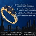 thumbnail image 2 of Gem Stone King 2.32 Ct Oval Blue Sapphire 18K Yellow Gold Plated Silver Ring (Size 5), 2 of 6