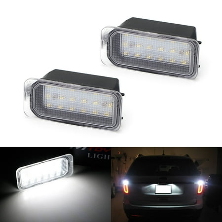 - iJDMTOY OEM-Fit 3W Full LED License Plate Light Kit For Ford C-Max Edge Transit Connect Ecosport Ranger, Jaguar XF XJ, Powered by 18-SMD Xenon White LED
