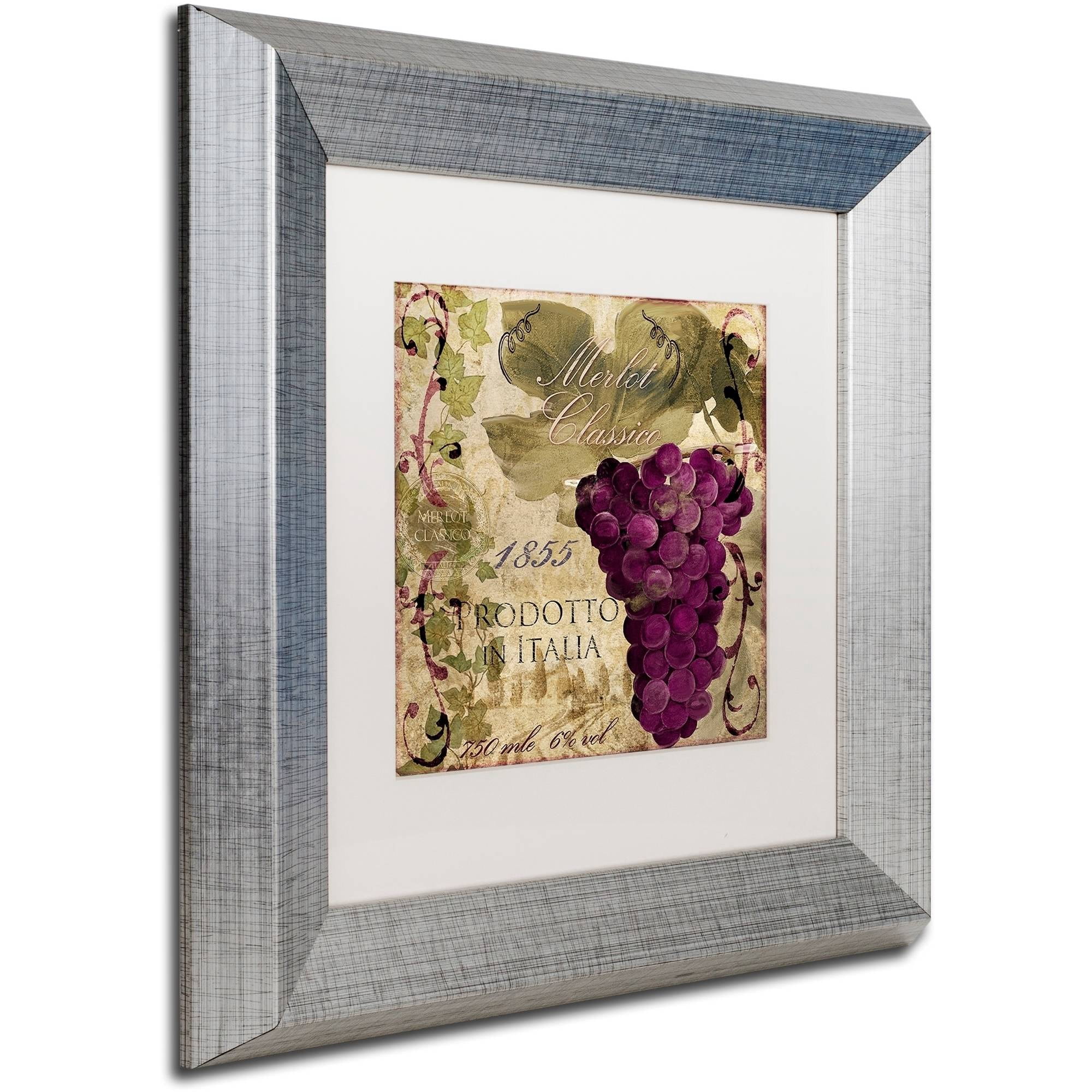 Trademark Fine Art "Vino Italiano I" Canvas Art by Color Bakery White Matte, Silver Frame