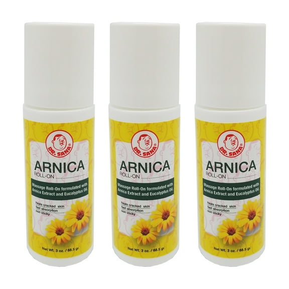 Dr Sana Arnica Roll-On. Topical Analgesic and Moisturizer. Pain Relief and Fast Cure for Dry and Cracked Skin. 3 oz. Pack of 3