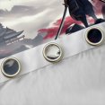 thumbnail image 4 of Manfei Ink Samurai Black Out Curtains for Boys Men, Mountain Temple Curtains Pack of 2 (42x63 Each), Black Red Gray, 4 of 6